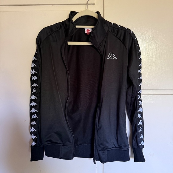 Kappa 222 Banda Wanniston Slim Fit Street Track Jacket Black White Size Large - Picture 6 of 14